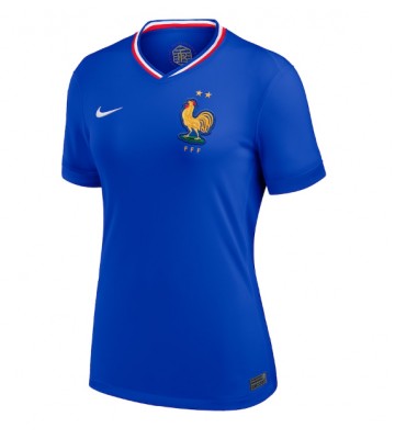 France Replica Home Stadium Shirt for Women Euro 2024 Short Sleeve